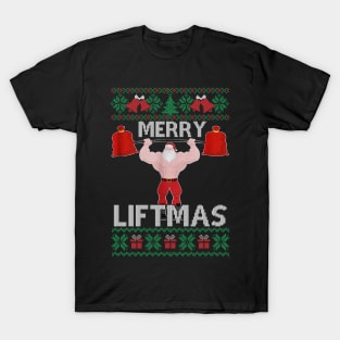 Merry Liftmas Christmas Xmas Fitmas Fitness Santa Holiday 9 T-Shirt